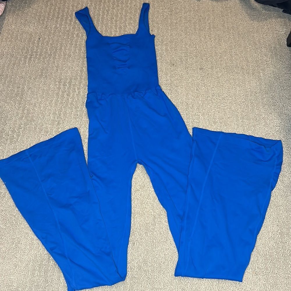 FREE PEOPLE | ✨NWOT✨ Good Karma Flared Onesie in Mid Atlantic * - Picture 4 of 5